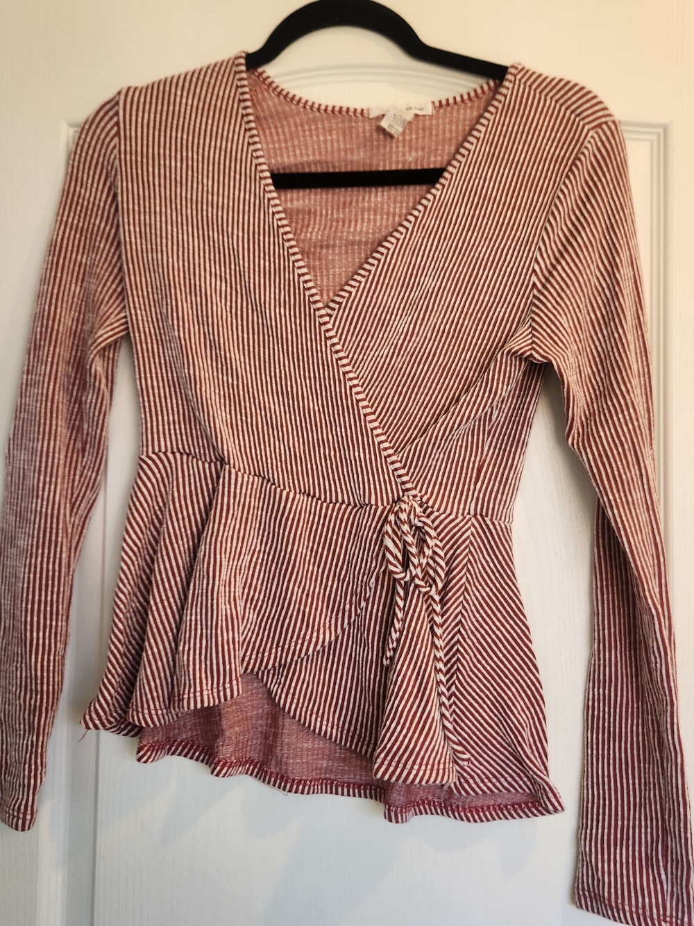 Caution To The Wind Striped Top L Euc